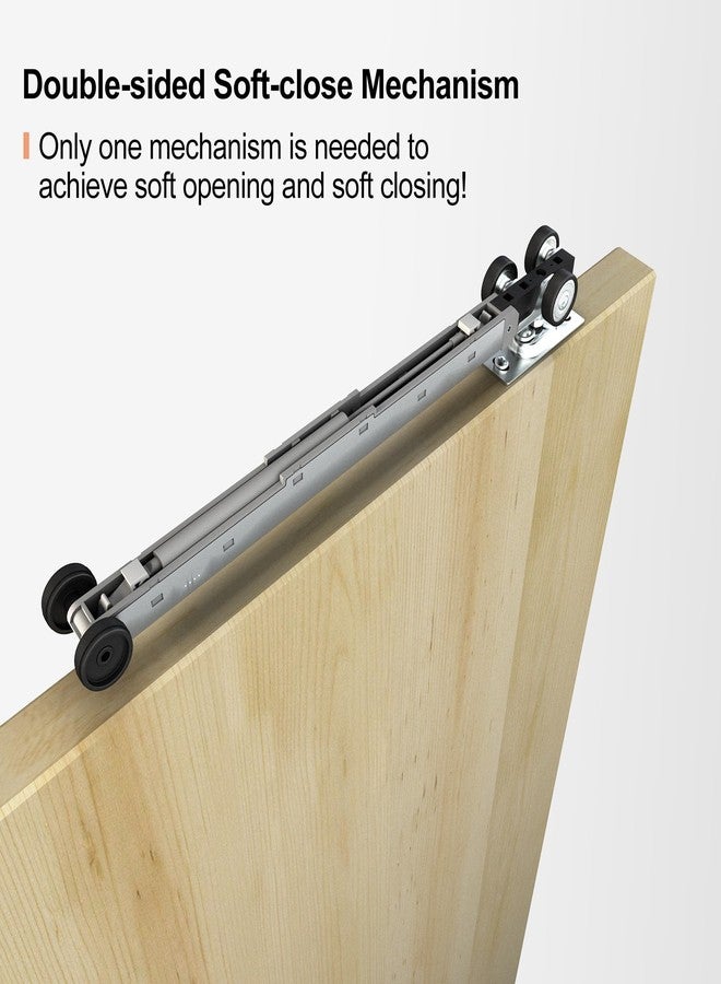 JUBEST Pocket Door Roller with 120LBS Soft Close Mechanism, Two-Way Soft Close, Three-Wheel Pocket Door Hanger, Double Sided Pocket Door Hardware - Image 3